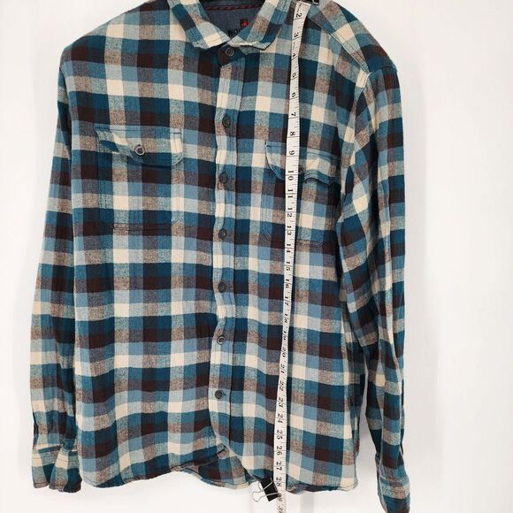 Woolrich Flannel Shirt Men's 2XL XXL Blue Plaid Long Sleeve Button Down Pockets - Picture 4 of 9